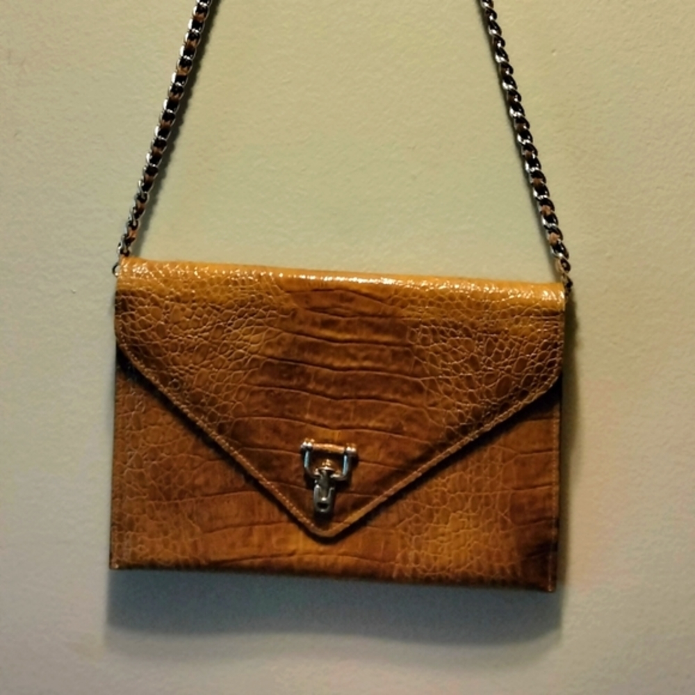 Vintage Vivace Brown Croc Embossed Leather Purse